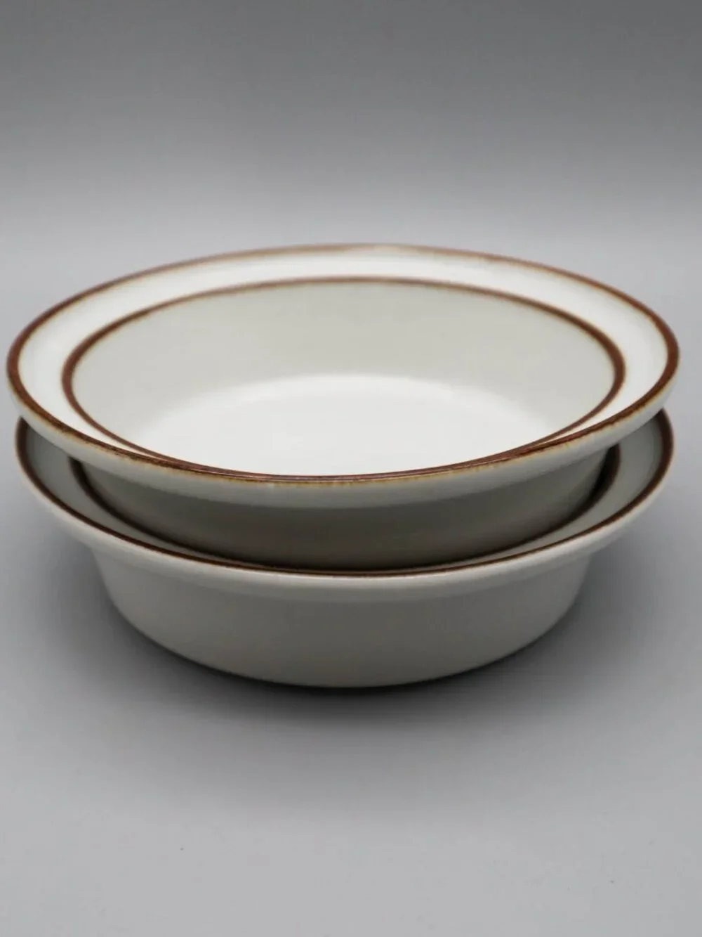 Set of 2 Sango Stockholm Brown Rimmed Cereal Bowls Made in Japan